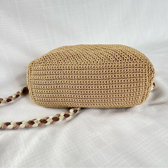 The SAK Hobo Neutral Tan Crochet Braided Strap Boho Women's Bag Purse - Picture 3 of 15